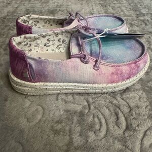 Hey Dudes Kids Gradient Purple and Blue Wendy Unicorn Dreamer slip ons